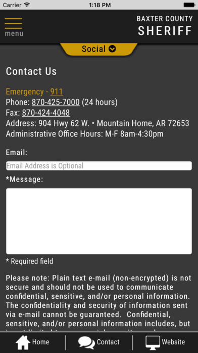 Baxter County Sheriff Arkansas screenshot 2