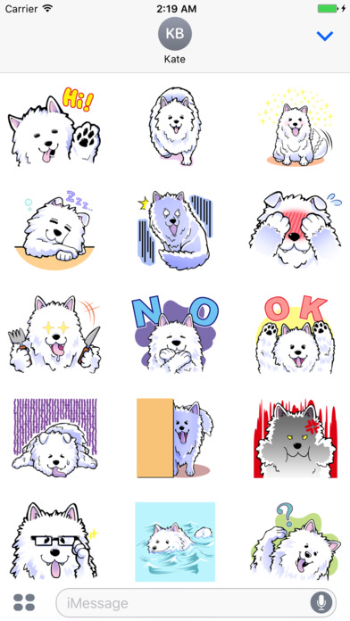 Samoyed Dog Sticker screenshot 2