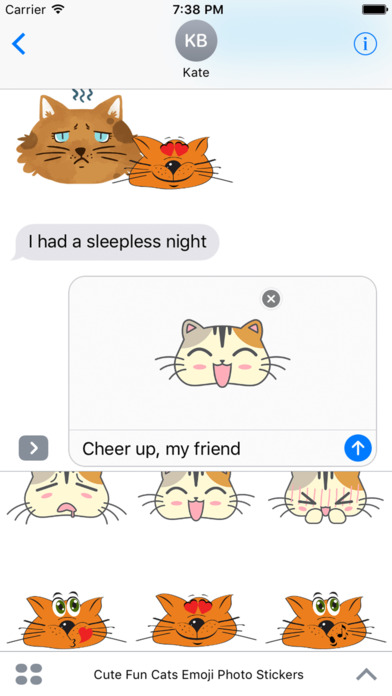 Cute Fun Cats Emoji Photo Stickers screenshot 4
