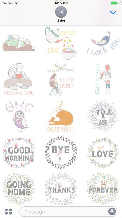 Bear and Bunny - Sticker Pack screenshot 3