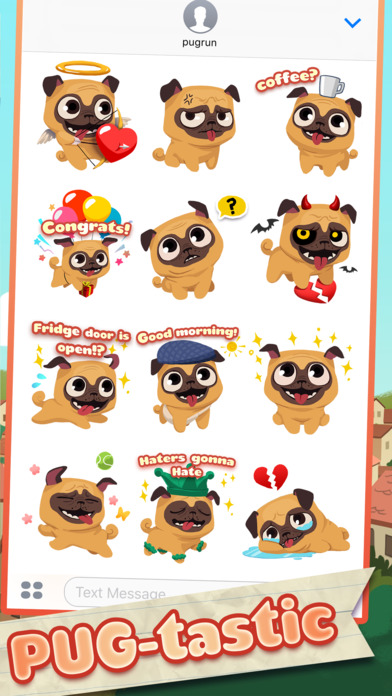 Pug Run Stickers screenshot 3