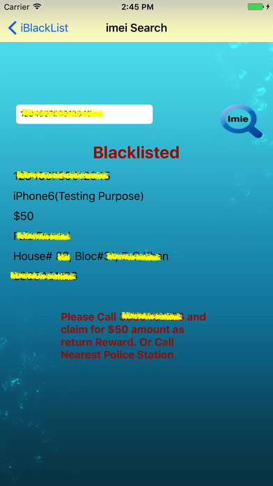 iMei Blacklist Checker screenshot 2