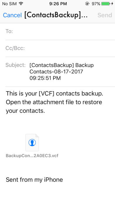 My Cleaner Contacts Backup Pro screenshot 2