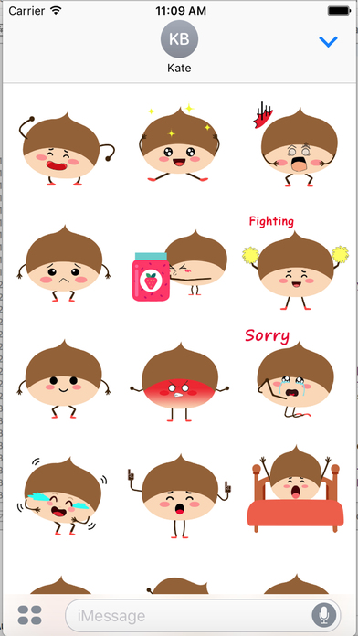 Marukuri - Chestnut Love Emoji GIF screenshot 2