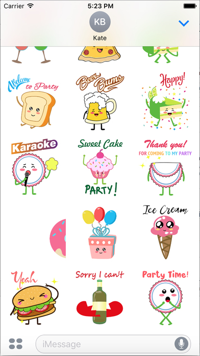 Cream Party Sticker - Party Emoji Expression GIF screenshot 2