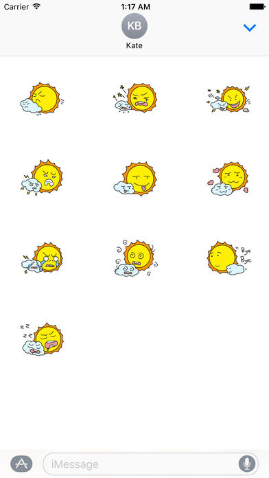 The Sun and Cloud Emoji Sticker screenshot 3