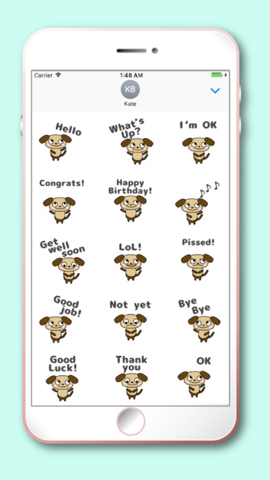 Cute Dog Kawaii emoji screenshot 2