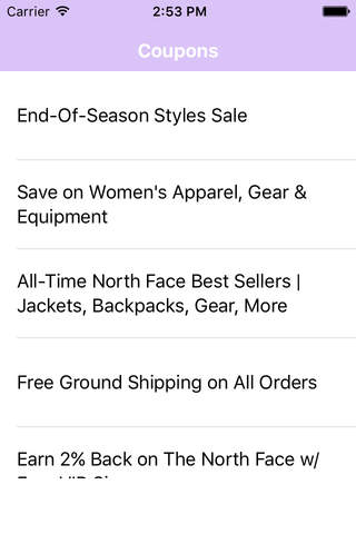 Coupons for The North Face App screenshot 2