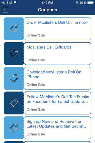 Coupons for McAlister's Deli screenshot 2