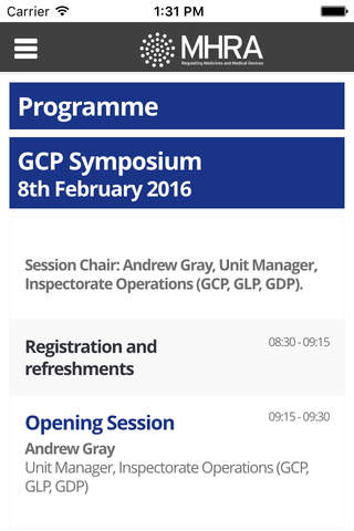 MHRA GCP/GLP 2016 Event App screenshot 4