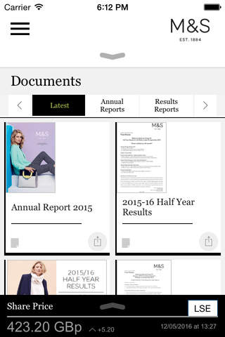 Marks & Spencer Investor Relations App screenshot 2