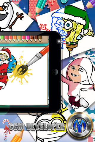 Drawing Desk Christmas Cartoon : Draw and Paint  Coloring Books Edition Free screenshot 2