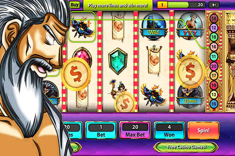 777 Gods of Olympus Casino - Free Sexy Goddess Slots & Egyptian Slot Machine screenshot 3