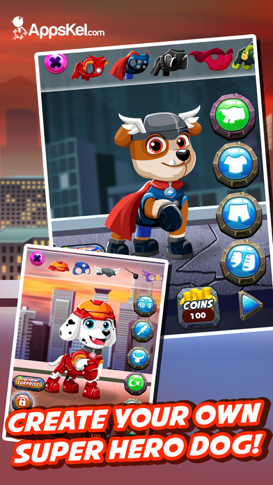 Screenshots of Super Hero Pet Patrol Creator – Go Dress Up Superhero Dogs Games Free for iPhone