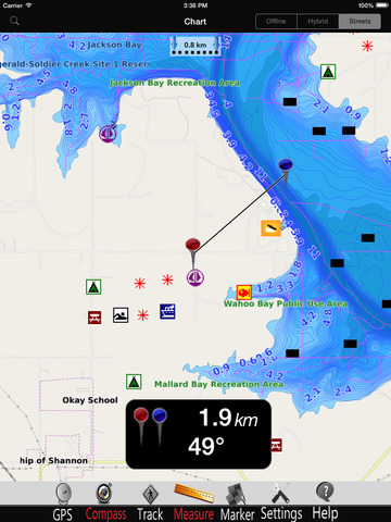 Fort Gibson Lake GPS Chart Pro screenshot 2