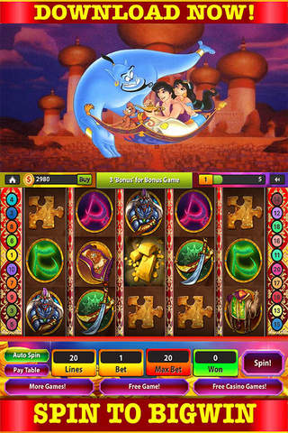 777 Casino Slots:Free Game HD Of Aladin screenshot 3
