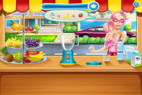 芭比公主游戏人鱼公主的果汁店 - 化妆换装养成沙龙，女生儿童教育小游戏免费 screenshot 2