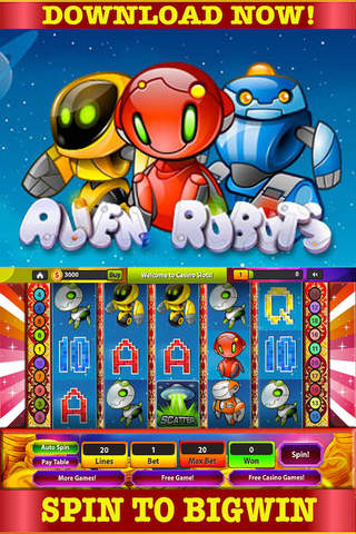 Classic 999 Casino Slots Of Alien Robots: Free Game HD ! screenshot 2