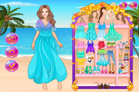 芭比的沙滩裙 - 甜心公主爱化妆，灰姑娘美丽日记，女孩免费爱玩游戏 screenshot 4