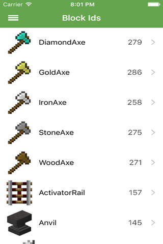 Block ID for minecraft Pocket edition screenshot 2