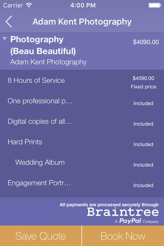 Beau Wedding App - Find quality wedding vendors at your finger tips screenshot 4