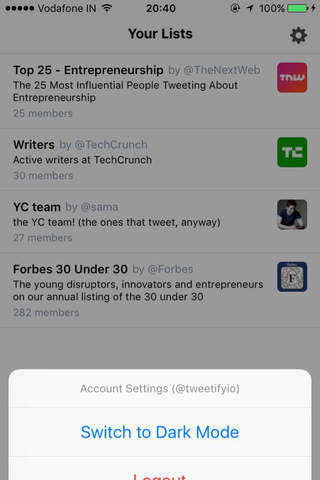 Tweetify - twitter lists made fun screenshot 3