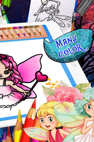 Coloring Book : Painting Pictures Fairies Cartoon  Free Edition screenshot 2