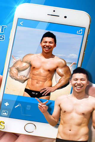 BodyBuilder Camera Stickers! - Get Gym body with biceps and six pack photo studio editor free screenshot 2
