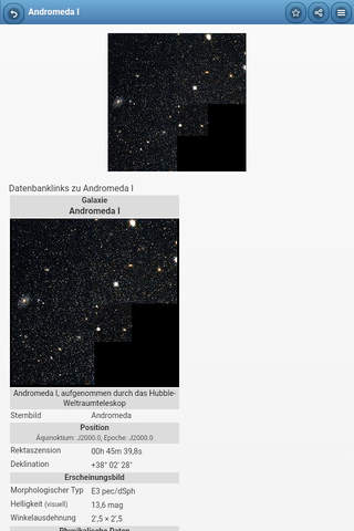 Directory of galaxies screenshot 2