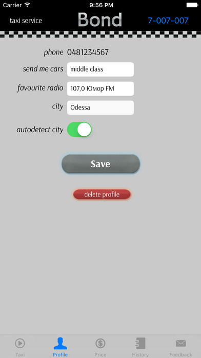 Screenshots of Taxi Bond for iPhone