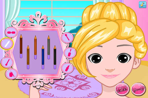 芭比公主闪亮换装 - 公主弟弟妹妹舞会 沙龙女孩免费美容换装化妆游戏 screenshot 2