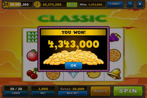 Classic Casino FREE - Play Slots Machine & Spin to Win big Jackpot Daily Rewards screenshot 4