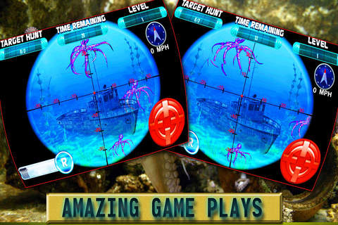 Underwater Octopus Sniper Shooting Pro - 2016 Wild Deep Sea Octopus Hunting Adventure screenshot 2