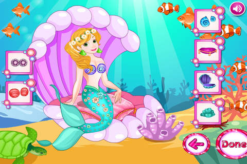 芭比公主美人鱼时尚装扮 - 甜心公主爱化妆，灰姑娘美丽日记，女孩免费爱玩游戏 screenshot 2