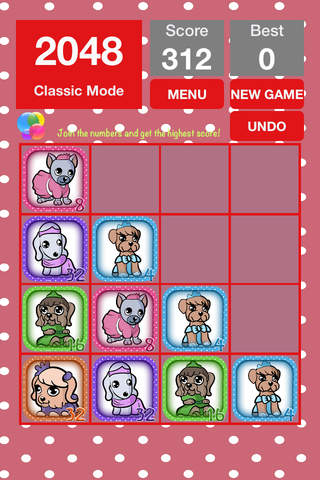 2048 + UNDO Number Puzzle Games “ Chi Chi Love Pets Edition ” screenshot 2