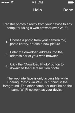 Sharing Photos via Wi-Fi screenshot 3