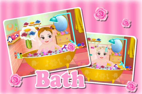 First Baby Bath- Pink Bubbles Bath& Happy Kids Washing screenshot 2