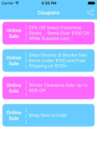 Coupons for Dooney & Bourke App screenshot 2