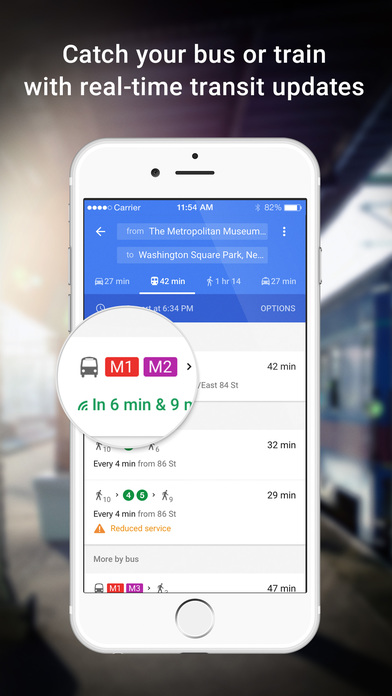 Screenshots of Google Maps for iPhone
