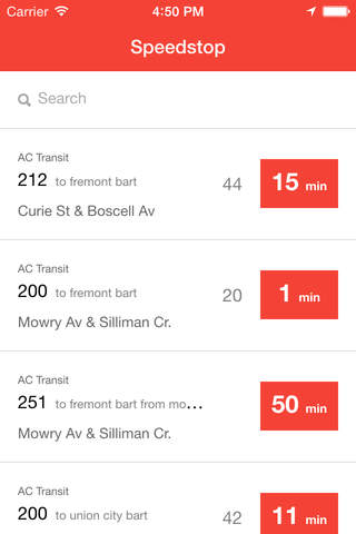 Speedstop - Live Bus Arrival Times for NextBus screenshot 3
