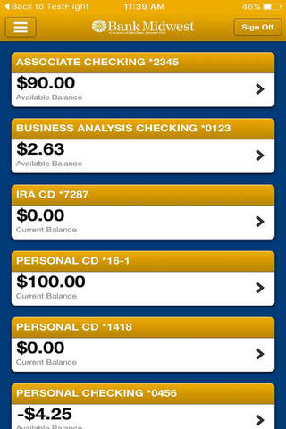 Bankmw Mobile for iPhone screenshot 2