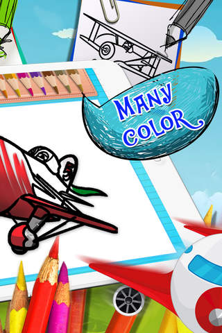 Coloring Book : Painting Pictures on Planes Cartoon for Pro screenshot 2