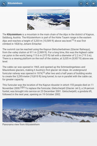 Directory of glaciers screenshot 2