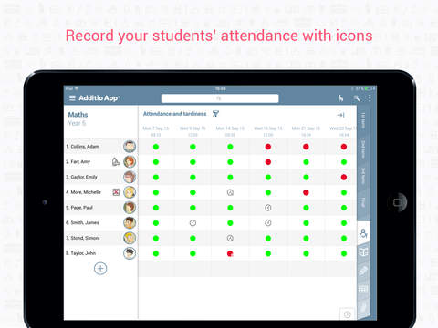 Additio App, Teacher gradebook screenshot 2