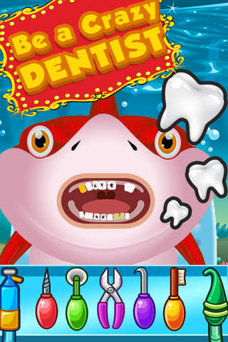 Big Monster Shark Kids Dentist with Sweet Fun Retreat Game Free screenshot 4