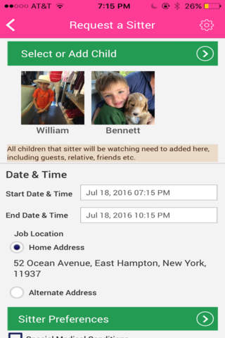 Parent App - Hamptons Babysitter screenshot 2
