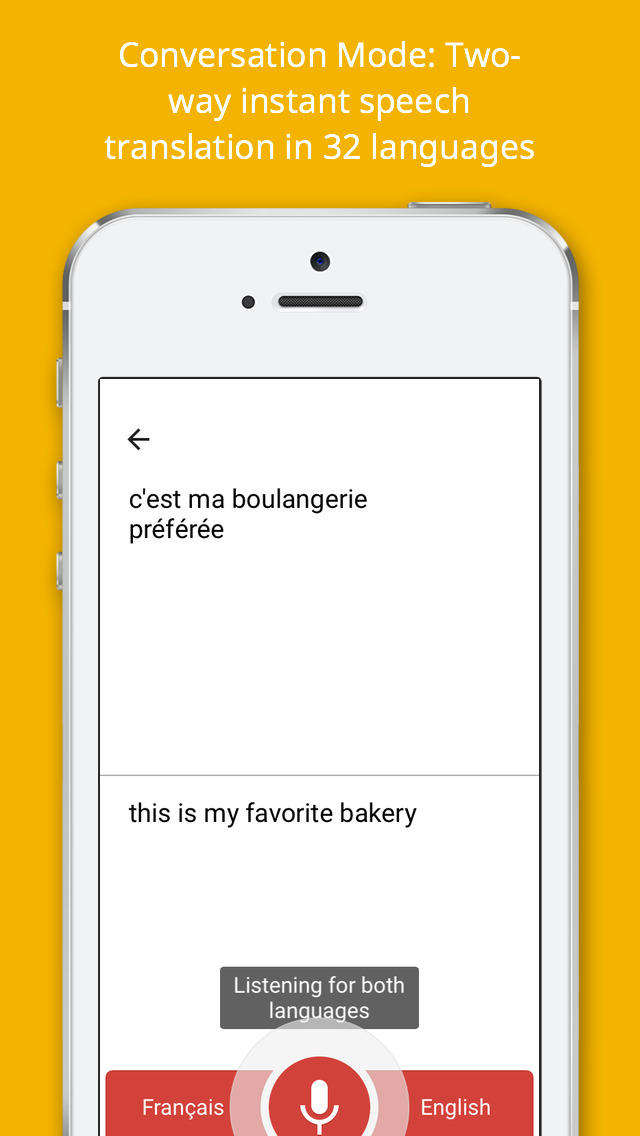 Screenshots of Google Translate for iPhone