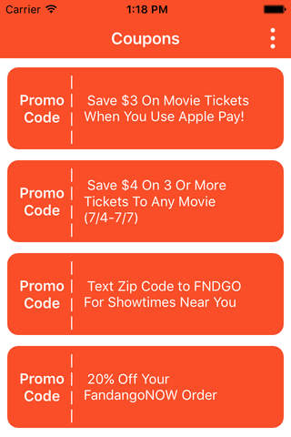 Coupons Clips for Fandango Movies Times & Tickets Now App Free screenshot 2