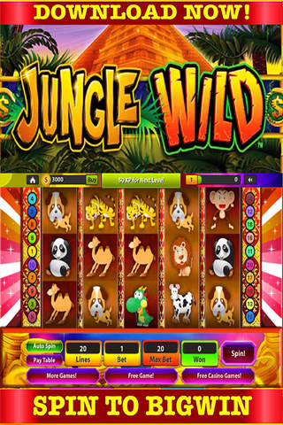 Absolusion Slots: Casino Slots Of Jungle Wild Machines HD screenshot 2