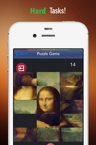 Memorize Leonardo da Vinci Art by Sliding Tiles Puzzle: Learning Becomes Fun screenshot 4